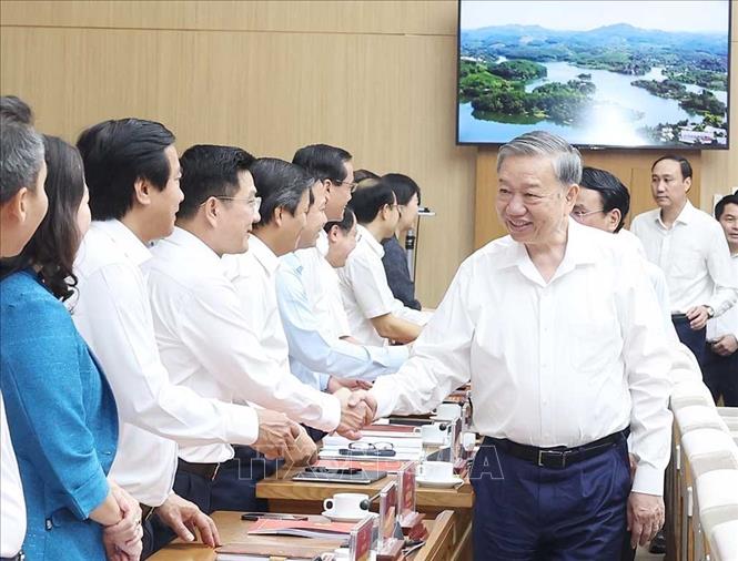 Tổng Bí thư Tô Lâm và các đại biểu. Ảnh: Thống Nhất -TTXVN