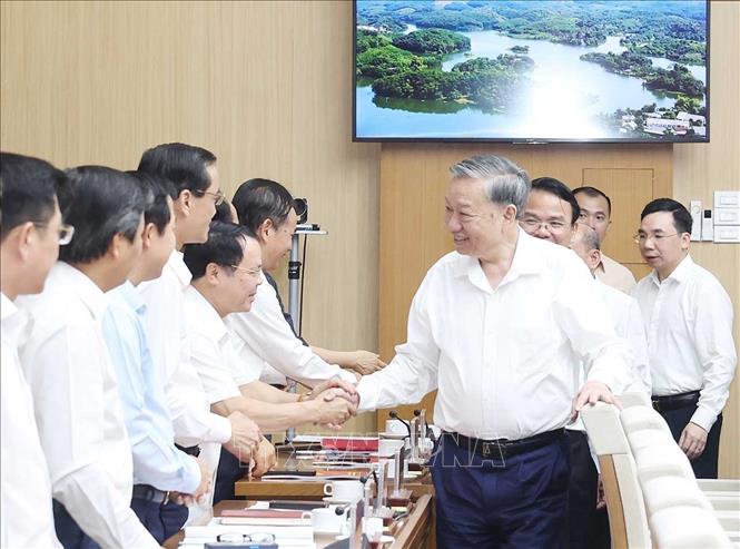 Tổng Bí thư Tô Lâm và các đại biểu. Ảnh: Thống Nhất -TTXVN