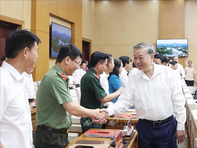 Tổng Bí thư Tô Lâm và các đại biểu. Ảnh: Thống Nhất -TTXVN