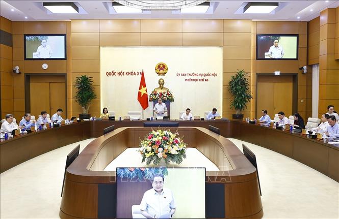 Chủ tịch Quốc hội Trần Thanh Mẫn phát biểu bế mạc phiên họp. Ảnh: Doãn Tấn - TTXVN