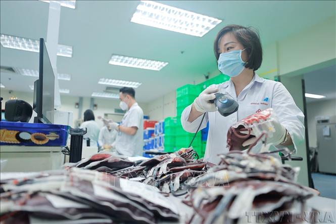 Trong 3 ngày (từ 8-10/2/2025), Lễ hội Xuân hồng tại Viện Huyết học - Truyền máu Trung ương đã tiếp nhận được gần 3.000 đơn vị máu. Ảnh: Minh Quyết – TTXVN