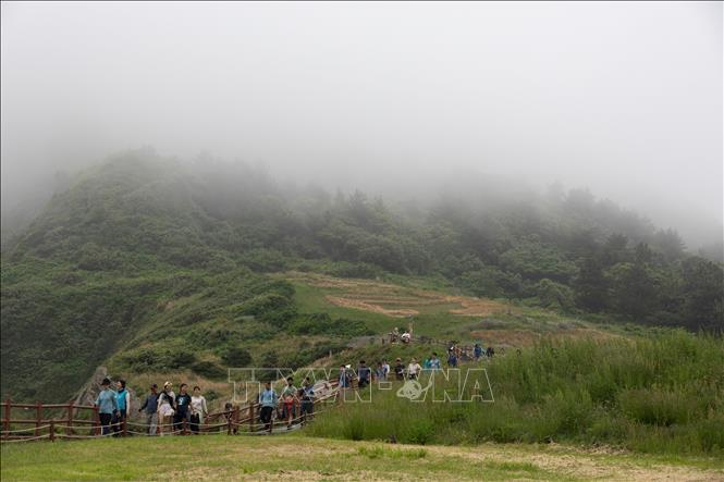 Khách du lịch tham quan đảo Jeju, Hàn Quốc. Ảnh: THX/TTXVN