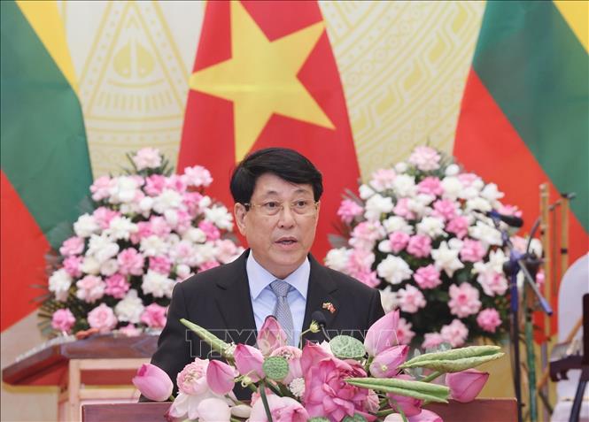 Chủ tịch nước Lương Cường phát biểu chào mừng. Ảnh: Lâm Khánh – TTXVN