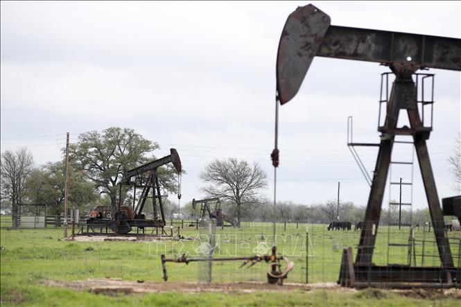 Giàn khoan dầu tại Luling, Texas, Mỹ. Ảnh: THX/TTXVN
