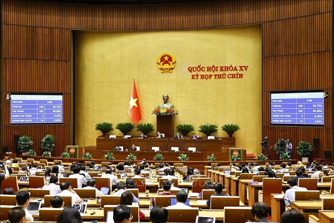 Quốc hội biểu quyết thông qua Luật sửa đổi, bổ sung một số điều của Luật Tiêu chuẩn và quy chuẩn kỹ thuật. Ảnh: Doãn Tấn - TTXVN