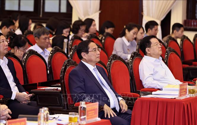 Thủ tướng Phạm Minh Chính dự hội nghị. Ảnh: Văn Điệp – TTXVN