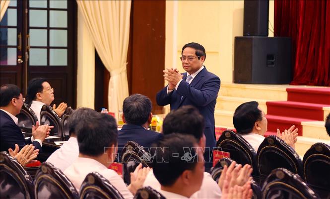 Thủ tướng Phạm Minh Chính dự hội nghị. Ảnh: Văn Điệp – TTXVN