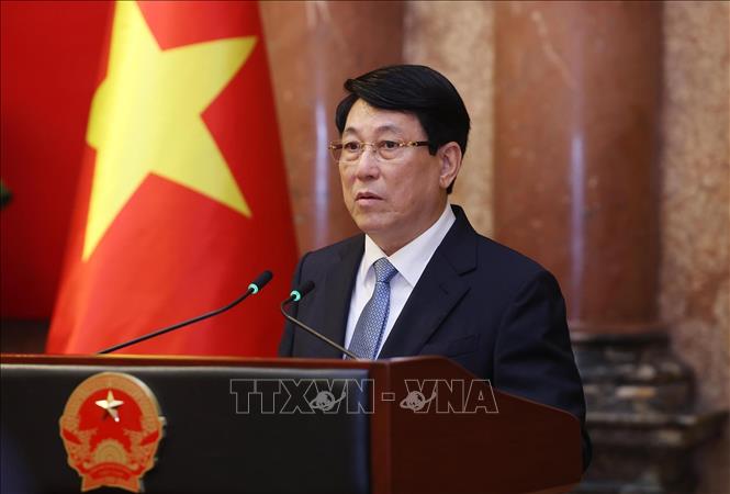 Chủ tịch nước Lương Cường phát biểu chỉ đạo. Ảnh: Lâm Khánh - TTXVN