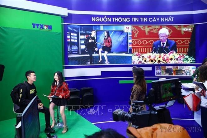 Gian trưng bày của TTXVN tại Hội Báo toàn quốc 2019, có chủ đề: 