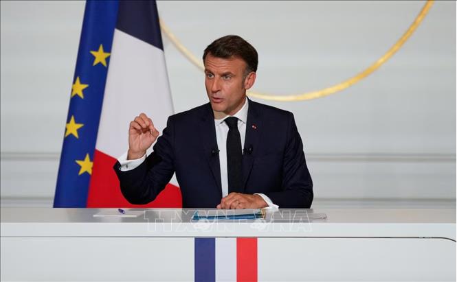 Tổng thống Pháp phát biểu tại Paris ngày 13/6/2025. Ảnh: REUTERS/TTXVN