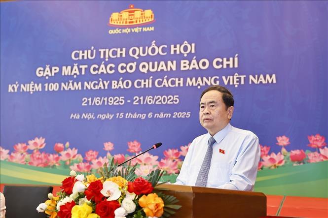 Chủ tịch Quốc hội Trần Thanh Mẫn phát biểu. Ảnh: Doãn Tấn - TTXVN