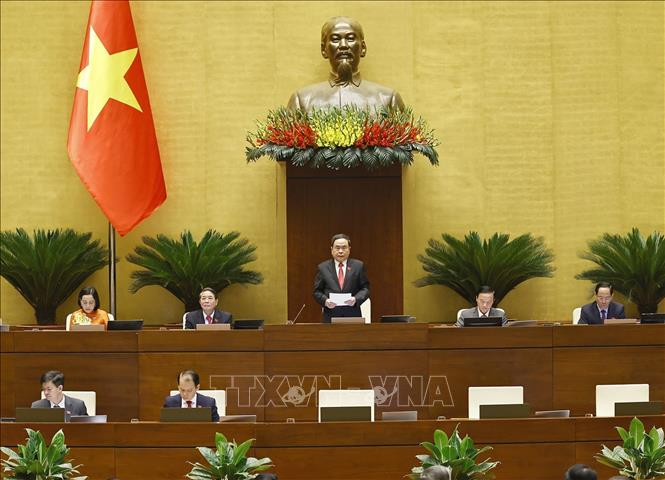 Chủ tịch Quốc hội Trần Thanh Mẫn phát biểu. Ảnh: Doãn Tấn - TTXVN