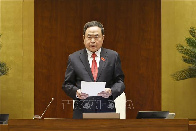 Chủ tịch Quốc hội Trần Thanh Mẫn phát biểu. Ảnh: Doãn Tấn - TTXVN