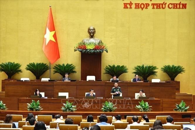 Đại tướng, Bộ trưởng Bộ Quốc phòng Phan Văn Giang phát biểu giải trình, làm rõ một số vấn đề đại biểu Quốc hội nêu. Ảnh: Minh Đức - TTXVN