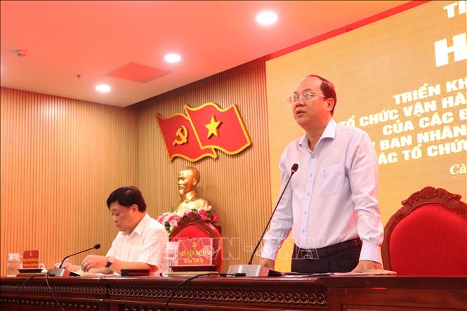 Ông Nguyễn Hồ Hải, Bí thư Tỉnh ủy Cà Mau phát biểu. Ảnh: Kim Há - TTXVN