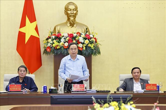 Chủ tịch Quốc hội Trần Thanh Mẫn phát biểu. Ảnh: Doãn Tấn - TTXVN