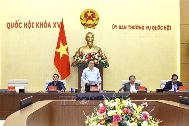 Chủ tịch Quốc hội Trần Thanh Mẫn phát biểu. Ảnh: Doãn Tấn - TTXVN