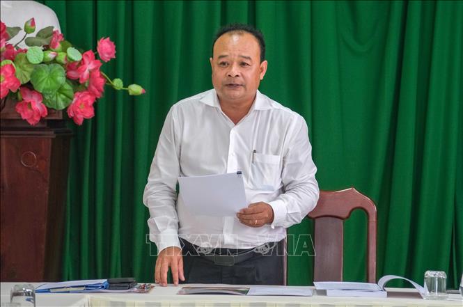 Ông Nguyễn Ngọc Tâm, Trưởng Ban Tuyên giáo và Dân vận Thành ủy Cần Thơ, Tổ trưởng Tổ giúp việc số 04 phát biểu tại cuộc họp. Ảnh: Thanh Liêm - TTXVN