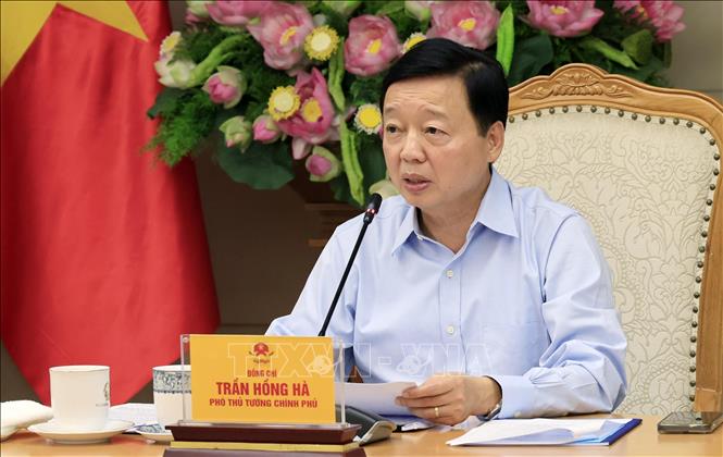 Phó Thủ tướng Trần Hồng Hà phát biểu chỉ đạo. Ảnh: TTXVN phát