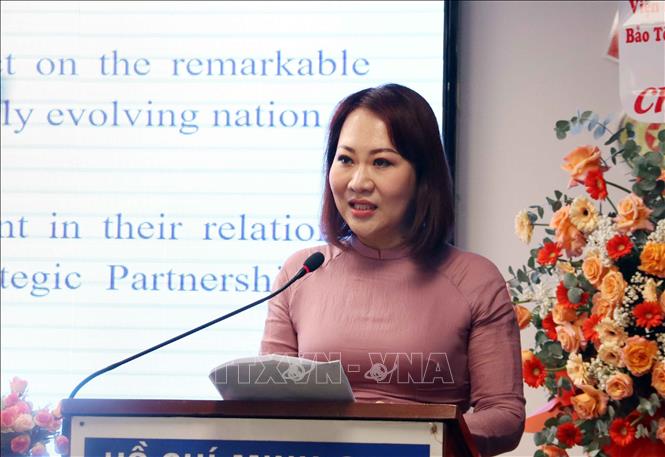Assoc. Prof. Phan Thi Hong Xuan, Chairwoman of the Ho Chi Minh City’s Vietnam–Southeast Asia Friendship Association speaks at the event. VNA Photo: Xuân Khu