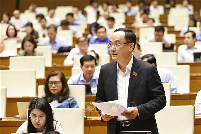 Đại biểu Quốc hội tỉnh Hải Dương Nguyễn Ngọc Sơn phát biểu. Ảnh: Doãn Tấn - TTXVN