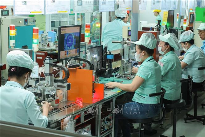 Production at the 100% Japanese-invested Foster Vietnam Electronics Co. Ltd. at the Vietnam-Singapore IP II (VSIP II). VNA Photo: Hoàng Hiếu