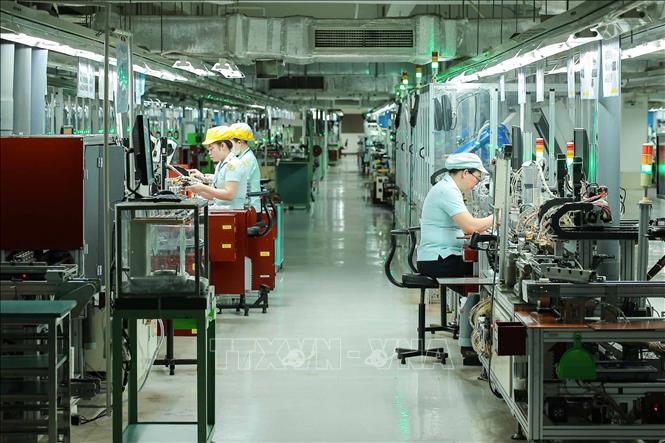 Production at the 100% Japanese-invested Foster Vietnam Electronics Co. Ltd. at the Vietnam-Singapore IP II (VSIP II). VNA Photo: Hoàng Hiếu
