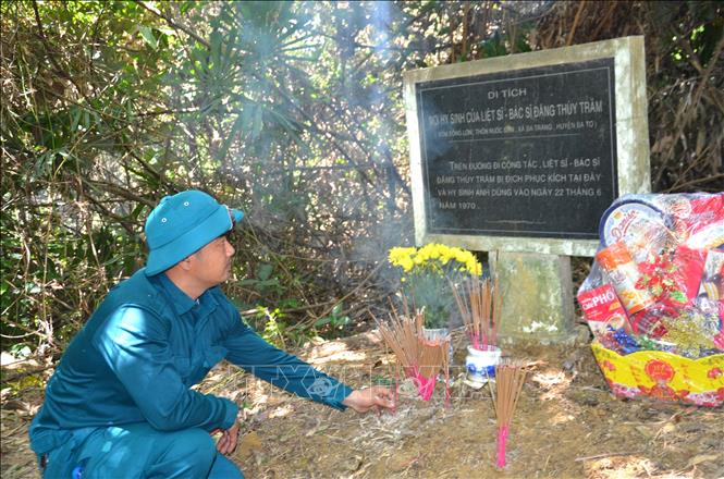 Di tích, nơi hi sinh liệt sĩ, bác sĩ Đặng thùy Trâm, thôn Nước Đang, xã Ba Trang, huyện Ba Tơ. Ảnh: TTXVN phát