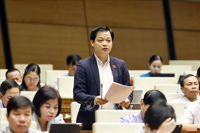 Đại biểu Quốc hội TP Huế Nguyến Hải Nam phát biểu. Ảnh: Doãn Tấn - TTXVN