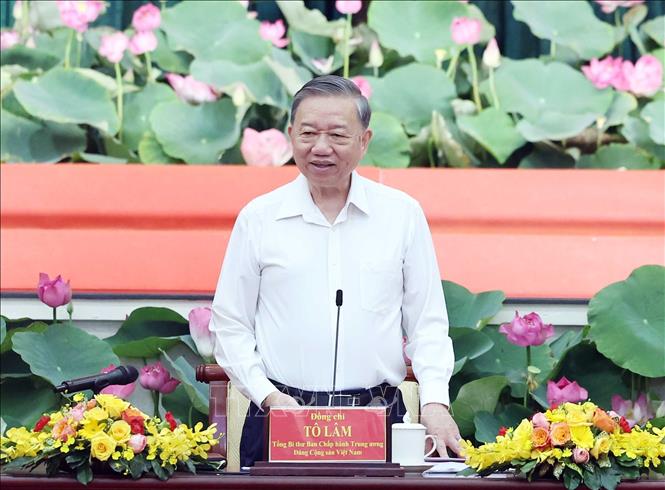 Tổng Bí thư Tô Lâm chủ trì buổi làm việc. Ảnh: Thống Nhất – TTXVN