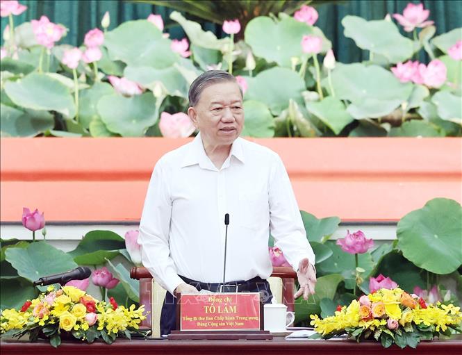 Tổng Bí thư Tô Lâm chủ trì buổi làm việc. Ảnh: Thống Nhất – TTXVN