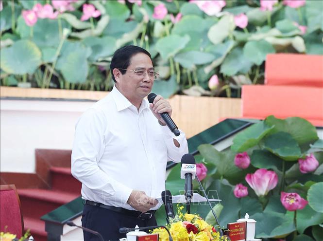 Thủ tướng Phạm Minh Chính phát biểu. Ảnh: Thống Nhất – TTXVN