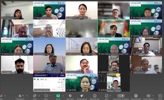 Đại diện các doanh nghiệp hai nước tham dự hội thảo. Ảnh: chụp màn hình