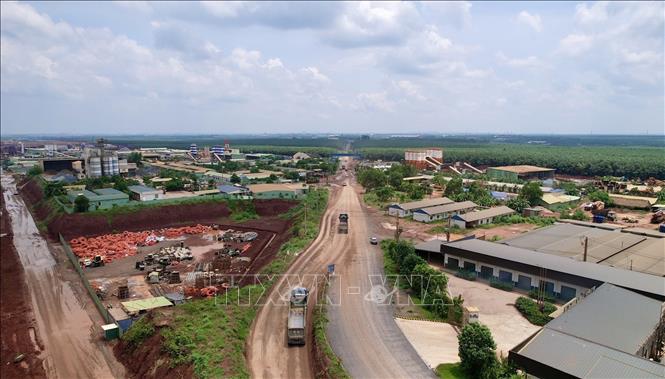 Khu vực đóng chân của các đơn vị thi công sân bay Long Thành. Ảnh: Công Phong - TTXVN