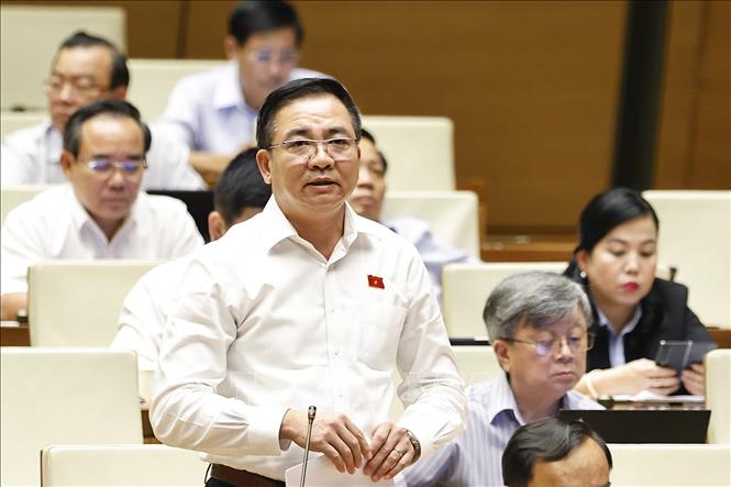 Đại biểu Quốc hội tỉnh TP Hồ Chí Minh Nguyễn Minh Đức phát biểu. Ảnh: Doãn Tấn - TTXVN
