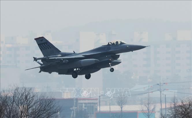 (Tư liệu) Máy bay chiến đấu F-16 của Không lực Mỹ. Ảnh: Yonhap/TTXVN