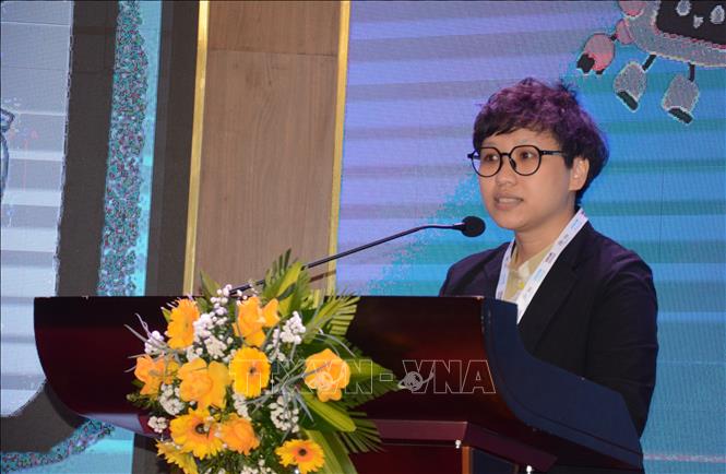 Bà Phan Thanh Vân, Giám đốc Truyền thông của Tổ chức Tò He phát biểu. Ảnh: Văn Dũng-TTXVN