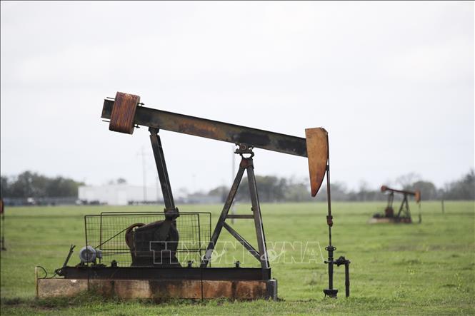 Giàn khoan dầu ở Luling, Texas, Mỹ. Ảnh: THX/TTXVN