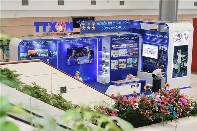 Gian trưng bày của TTXVN tại Hội báo. Ảnh: Minh Quyết - TTXVN
