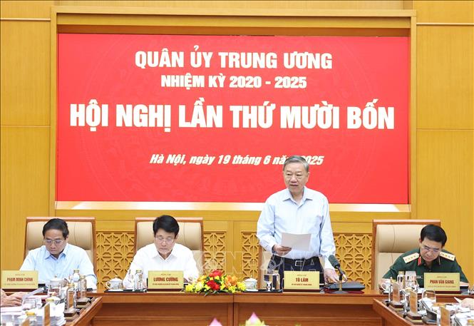 Tổng Bí thư Tô Lâm, Bí thư Quân uỷ Trung ương phát biểu. Ảnh: Thống Nhất – TTXVN
