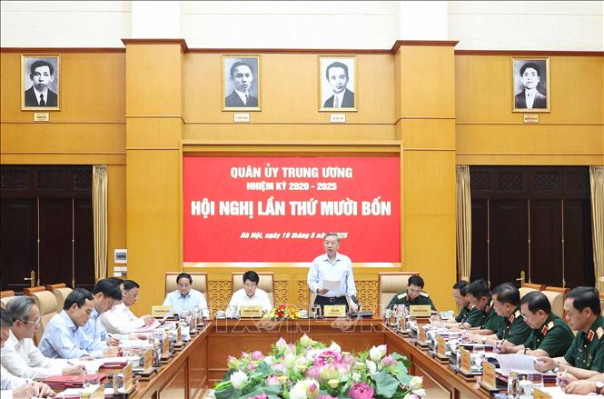 Tổng Bí thư Tô Lâm, Bí thư Quân uỷ Trung ương phát biểu. Ảnh: Thống Nhất – TTXVN