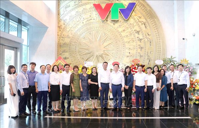 Trưởng Ban Tuyên giáo Trung ương Nguyễn Trọng Nghĩa thăm Đài Truyền hình Việt Nam (6/2023). Ảnh: Phương Hoa - TTXVN