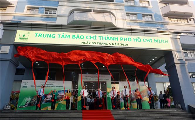 Trung tâm Báo chí Thành phố Hồ Chí Minh khánh thành và chính thức đi vào hoạt động, chiều 5/5/2019. Ảnh: Thu Hoài – TTXVN
