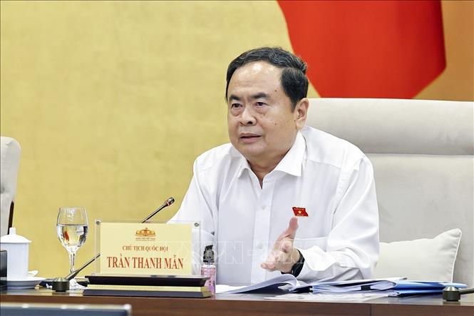 Chủ tịch Quốc hội Trần Thanh Mẫn phát biểu. Ảnh: Doãn Tấn - TTXVN