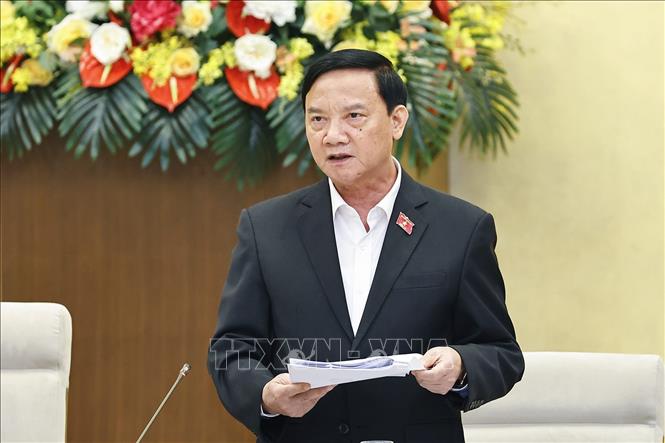 Phó Chủ tịch Quốc hội Nguyễn Khắc Định phát biểu. Ảnh: Doãn Tấn - TTXVN
