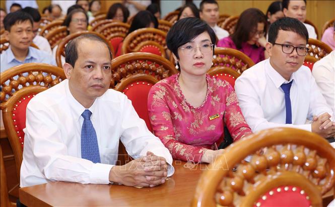 Đại biểu tham dự Gặp mặt, tuyên dương Người làm báo tiêu biểu nhân Kỷ niệm 100 năm Ngày Báo chí Cách mạng Việt Nam. Ảnh: Phương Hoa - TTXVN