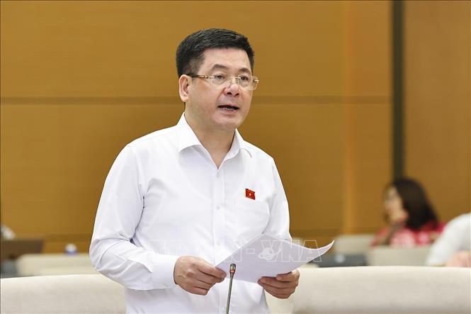 Bộ trưởng Bộ Công Thương Nguyễn Hồng Diên trình bày tóm tắt tờ trình. Ảnh: Doãn Tấn - TTXVN

