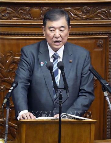 Thủ tướng Nhật Bản Shigeru Ishiba phát biểu tại phiên họp của Hạ viện ở Tokyo, ngày 20/5/2025. Ảnh: Kyodo/TTXVN