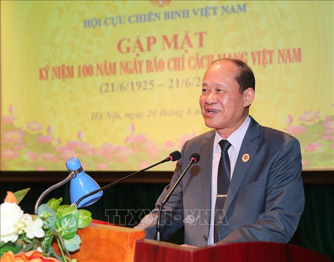 Thượng tướng Bế Xuân Trường, Chủ tịch Hội cựu chiến binh Việt Nam phát biểu chào mừng. Ảnh: Trọng Đức - TTXVN