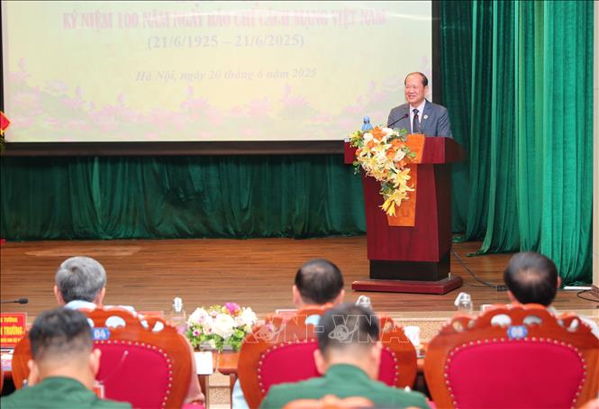 Thượng tướng Bế Xuân Trường, Chủ tịch Hội cựu chiến binh Việt Nam phát biểu chào mừng. Ảnh: Trọng Đức - TTXVN
